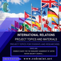 INTERNATIONAL RELATIONS Research Topics